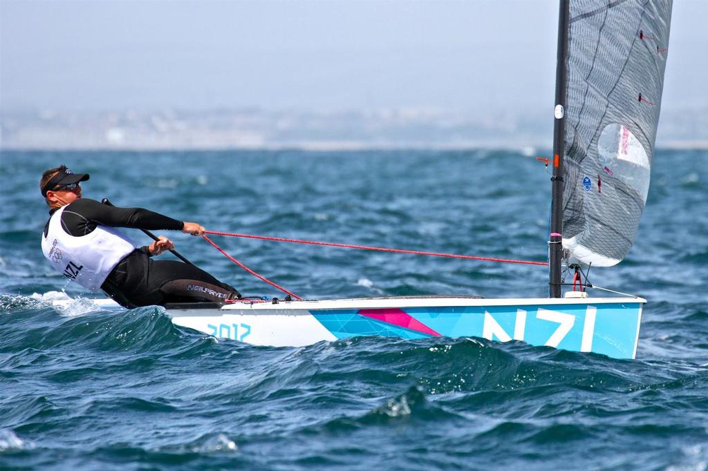 From the S-W Archives - NZL's Dan Slater in the Finn class on Day 6 of the 2012 Olympic Regatta, Weymouth - photo © Richard Gladwell www.photosport.co.nz